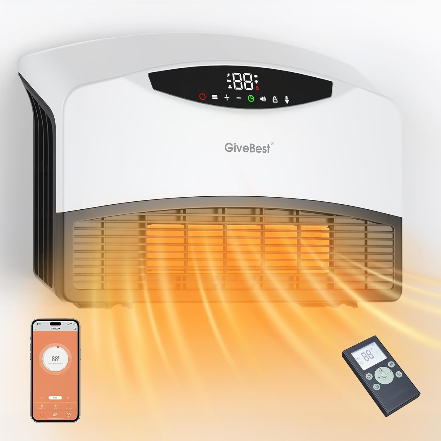 GiveBest Smart Wall Heater - 1500W Space Heater