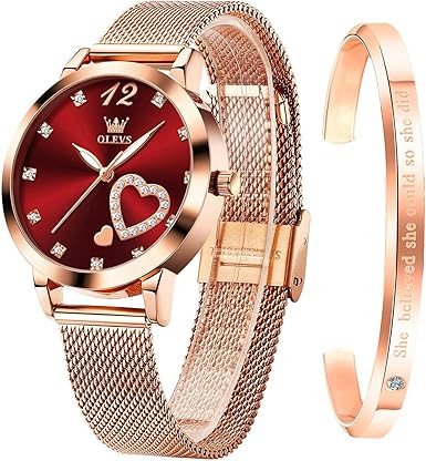 OLEVS Rose Gold Watch for Women