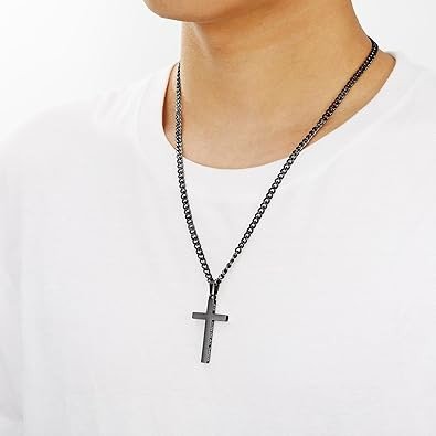 Stainless Steel Cross Necklace for Men Boys