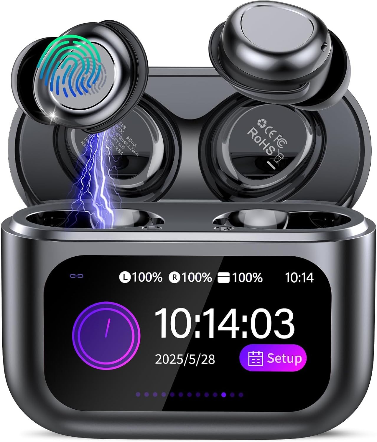Sleep Earbuds Bluetooth 5.4 in Ear Touch Screen